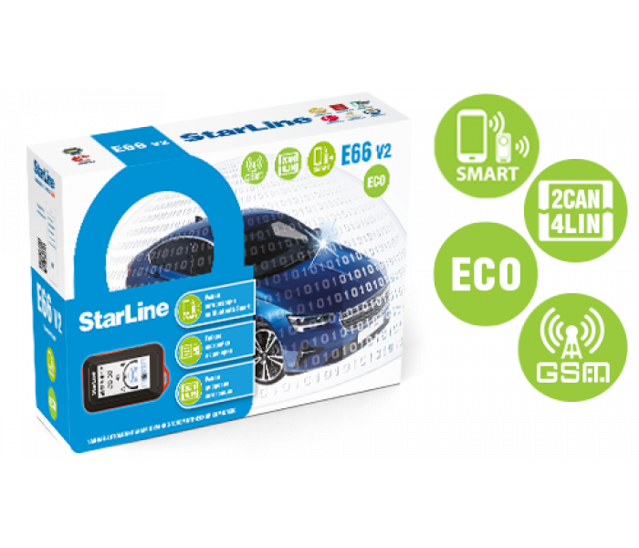 Автомобильная сигнализация StarLine E66 V2 GSM ECO